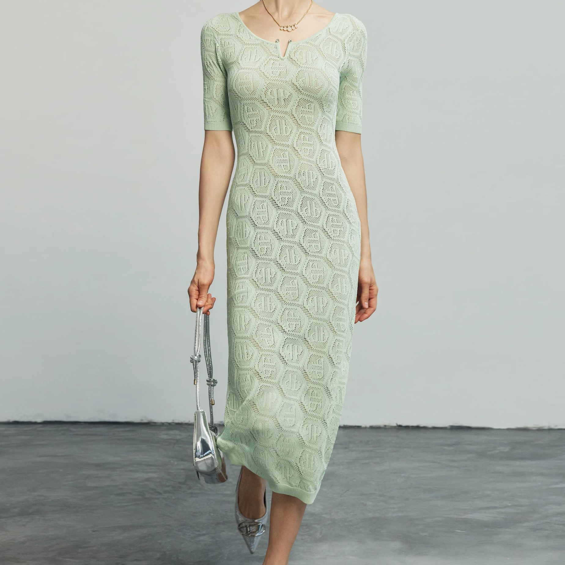 Alphabet Jacquard Knitted Dress Manufacturer  (4)
