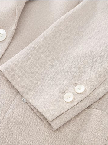 Apricot Linen Moetsi o Bonolo oa Blazer (8)