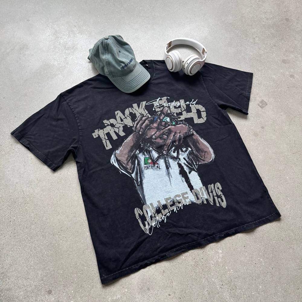 Basketball Water Wash Digital Print T-Shirt (2)