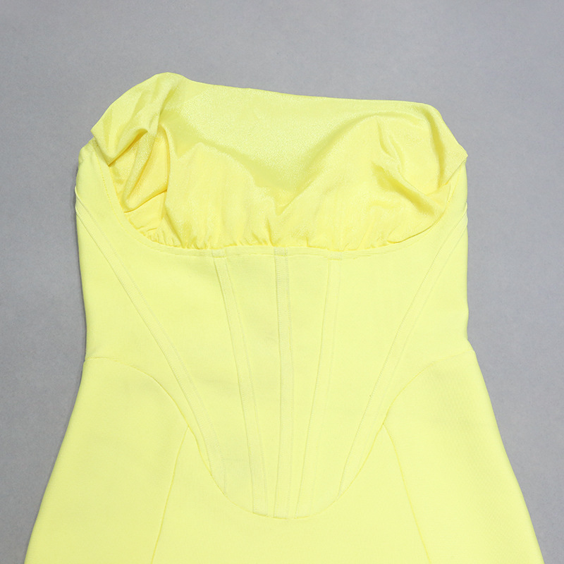 Μπεζ φόρεμα με περιτύλιγμα με μεσαίο μήκος και στενή θήκη (5)