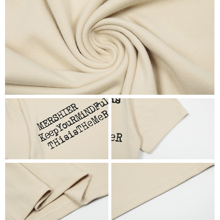 Beige cotton custom t-shirt print top (1)