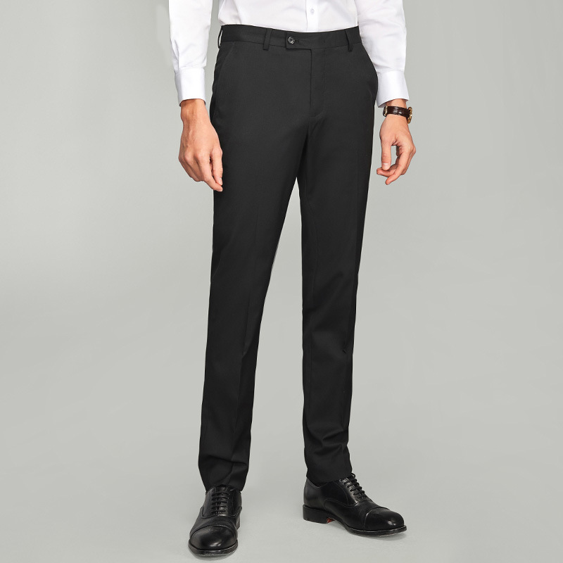 Pantaloni da ufficio neri su misura per lavoro casual (5)