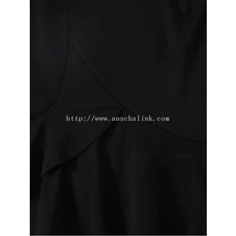 Eleganter Fischschwanz-Midirock aus schwarzem Chiffon (1)