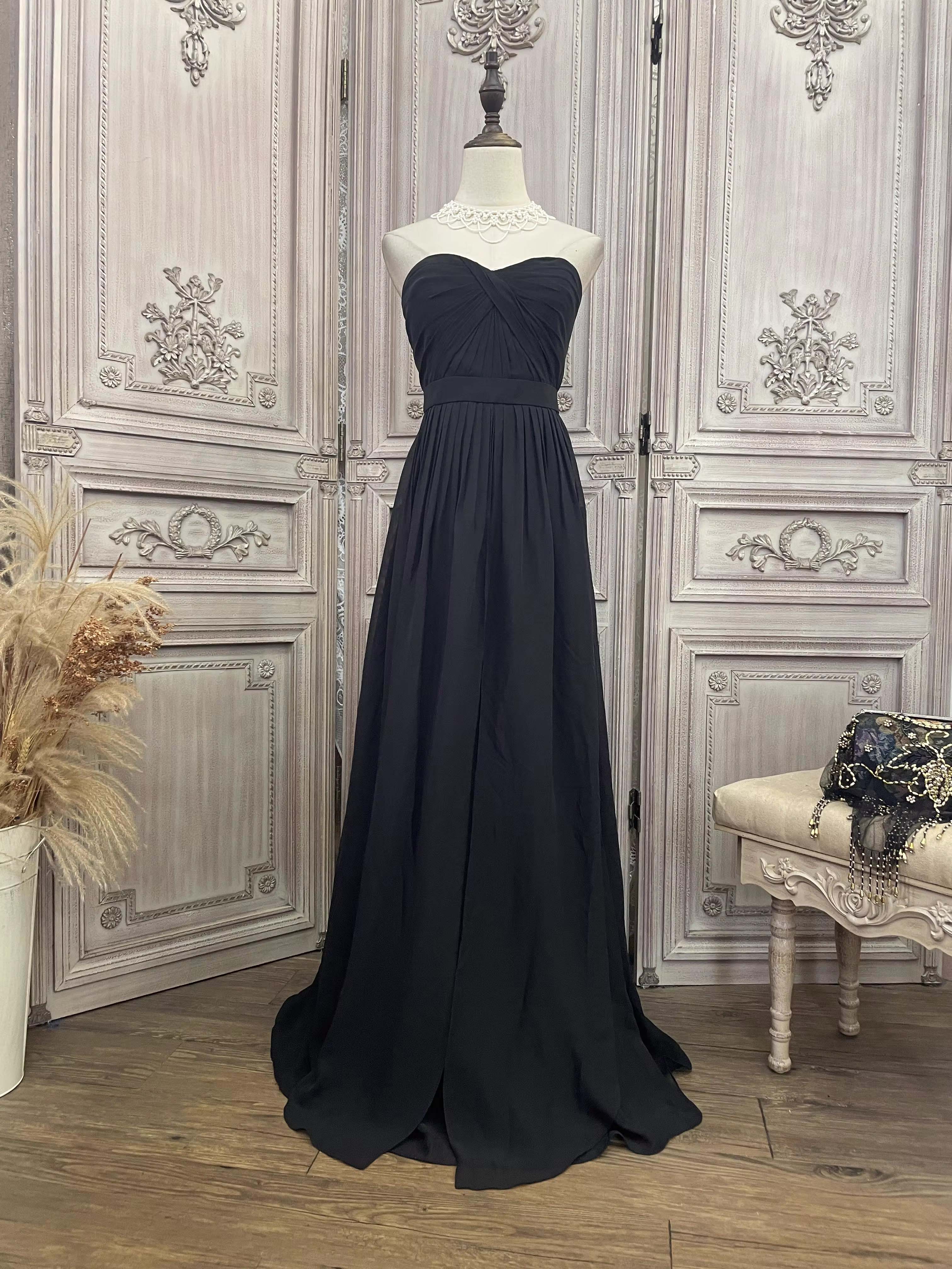 Siyah Şifon Sade Yeni Moda Tasarım Elbiseler Hizmeti (6)