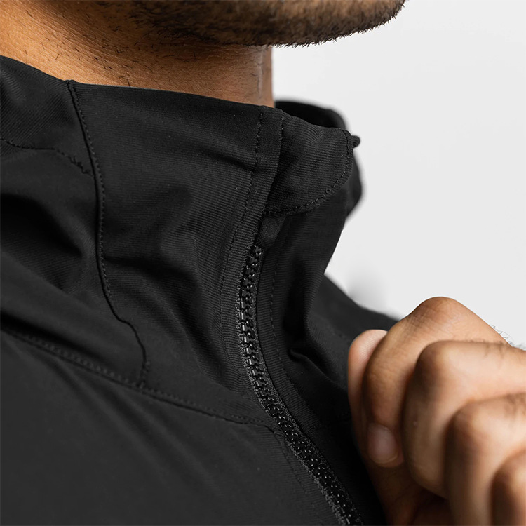Sweat à capuche de sport noir ample imprimé de grande taille avec fermeture éclair (9)