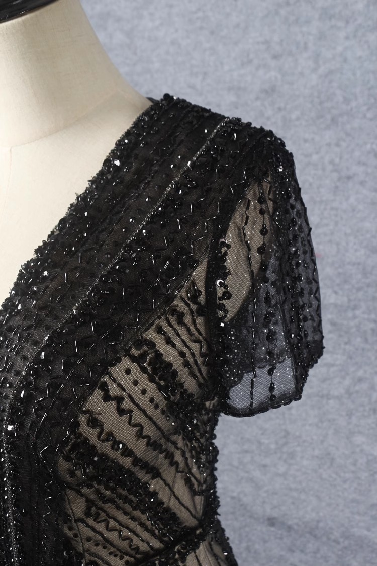 Black Luxury Beading China Smart Formal Dresses ບໍລິການ (5)