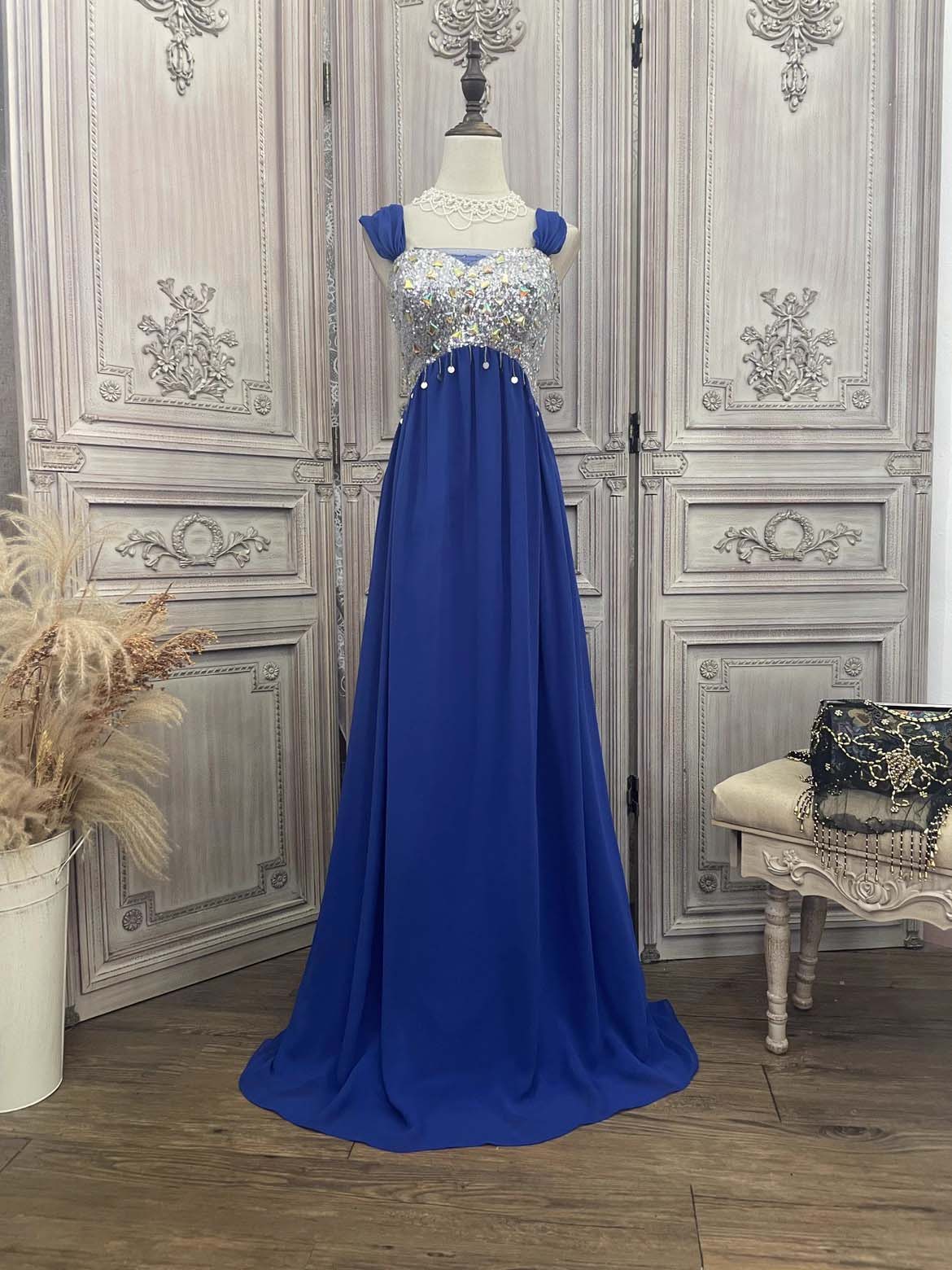 Blue Beads Sequin Dresses Women Party Companies (3)