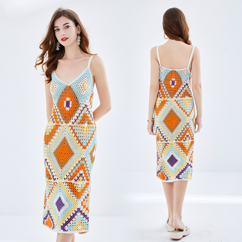 Bohemian Knit Hollow Out Crochet Dress Manufacturer (4)