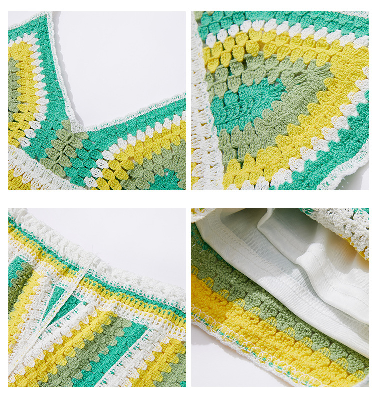 Boho Knit Cutout Crochet Top Shorts Maker