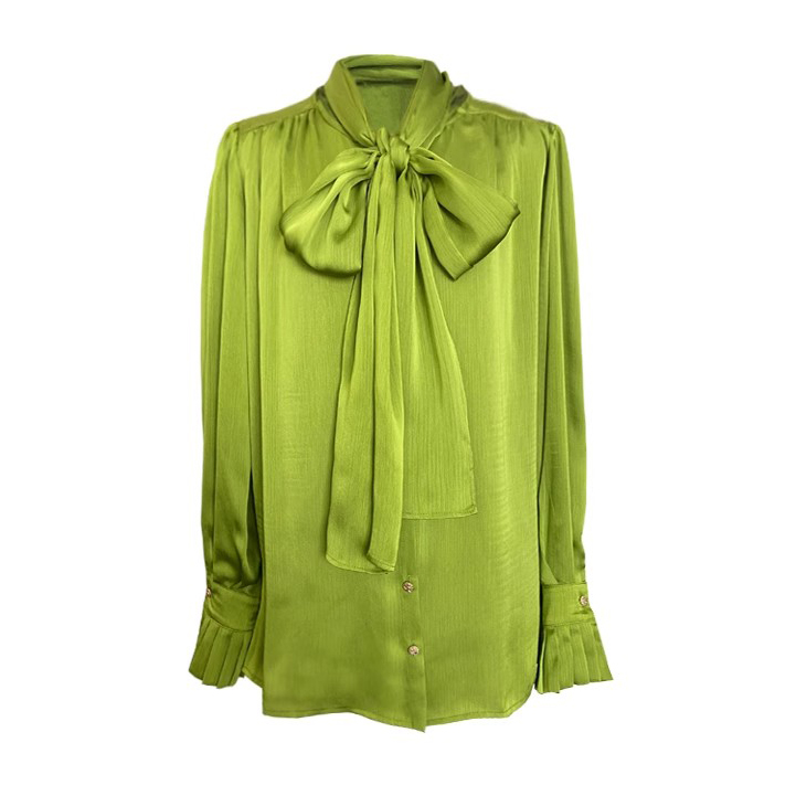 Bow Chiffon Shirt Satin Blouse Custom Manufacturer (2)