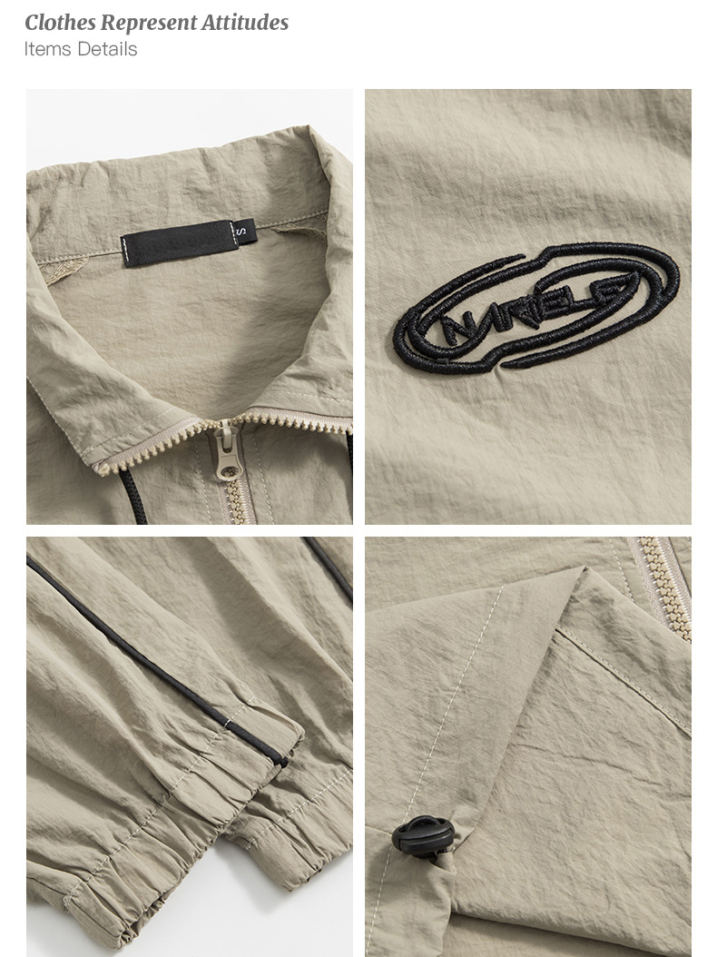 Casual Long Sleeve Windbreaker Jacket Drawstring Skirt 2 Pieces Set (14)