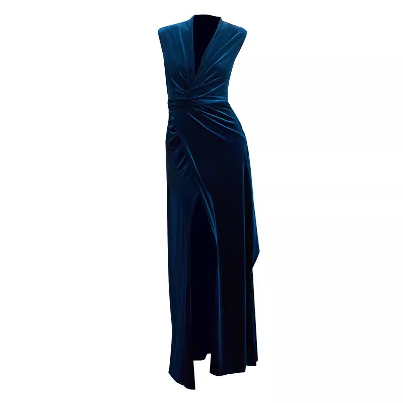 Casual Velvet Long Evening Dresses Manufacturer (9)