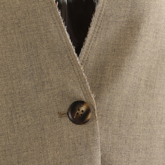 Color-Blocked Raw-Edge Special-Cut Fashion Blazer  (3)