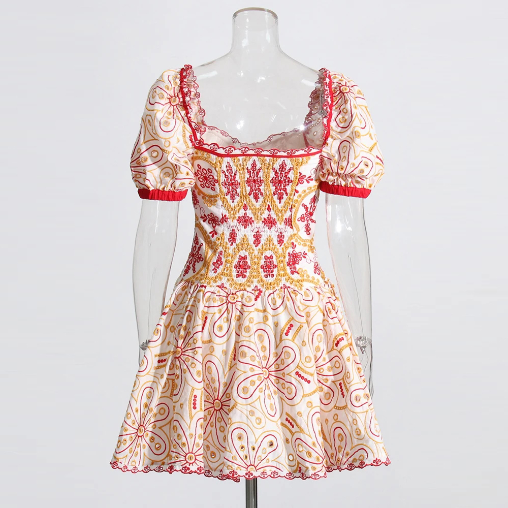 Colorblock Printing Elegant Dresses Manufacturers (17)