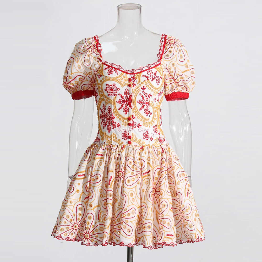 Colorblock Printing Elegant Dresses Manufacturers (4)