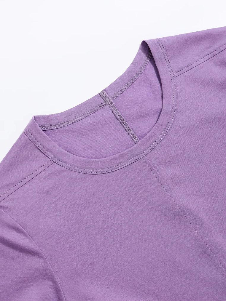 Cotton Fly Sleeve T-Shirt Elegant Short Sleeve Bottoming Shirt (6)