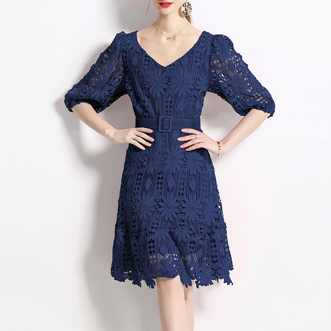 Crochet Hollow Lace Dress Manufacture (4)