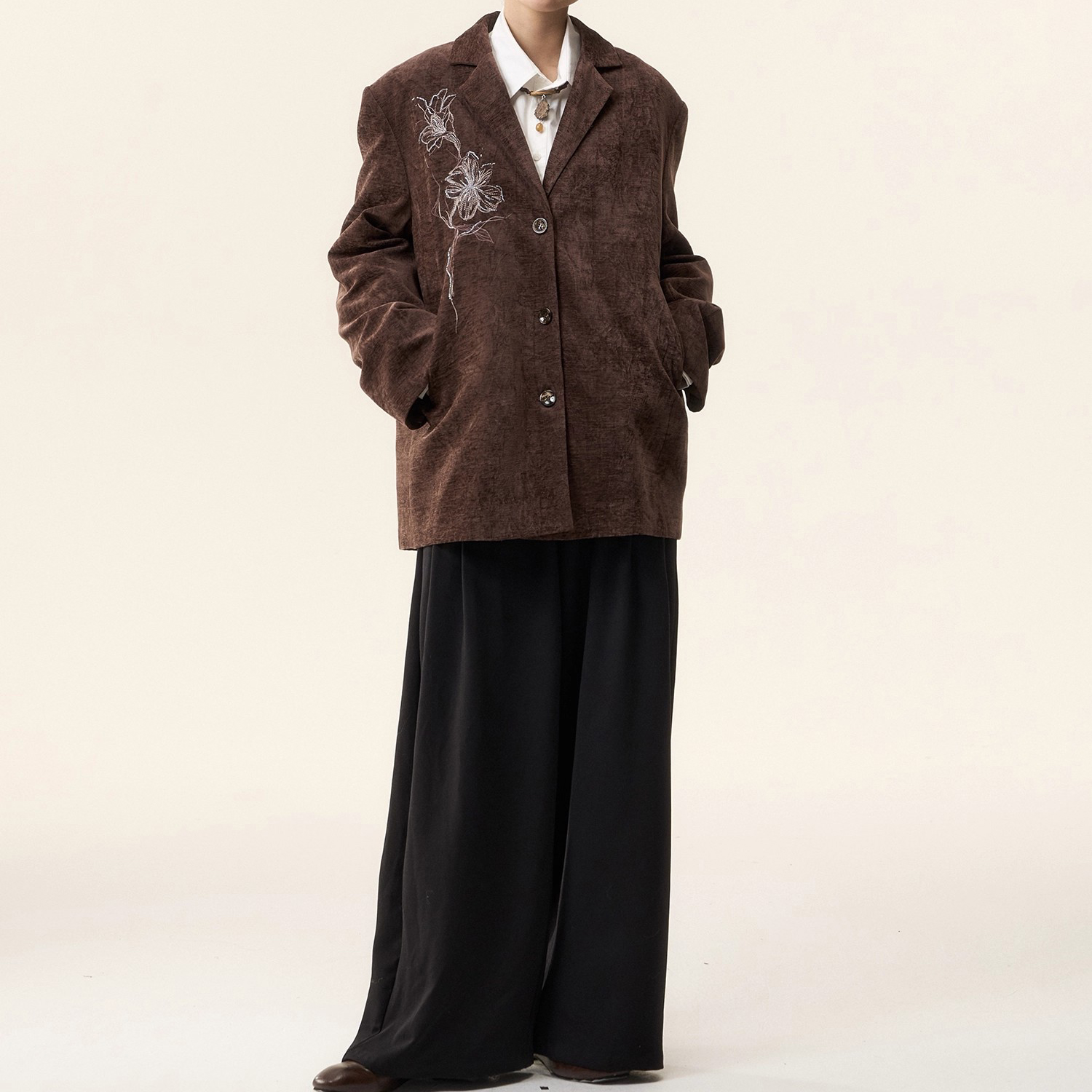 Custom Beaded Jacquard Blazer Velvet Jacket (2)