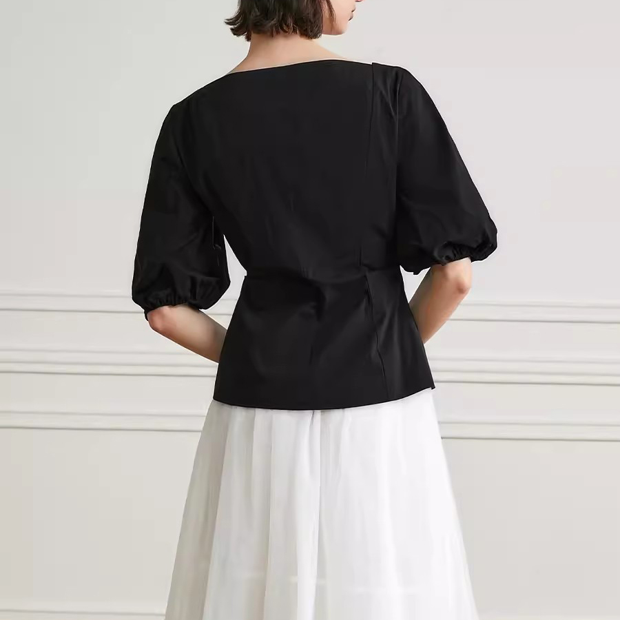 Custom Black Design Cotton Short Sleeve Factor (5)