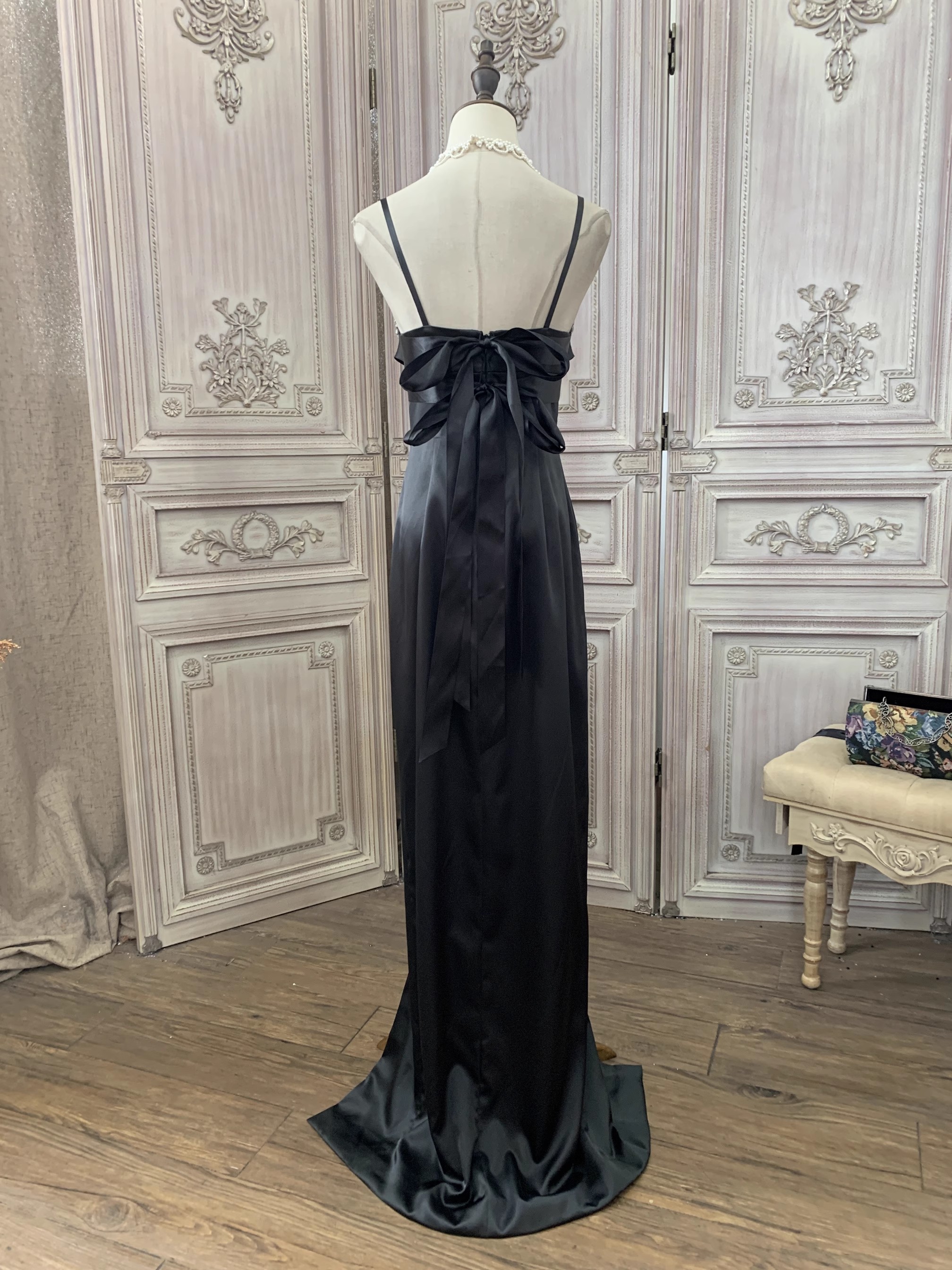 Custom Black Silk Satin Dress Manufacturer (2)