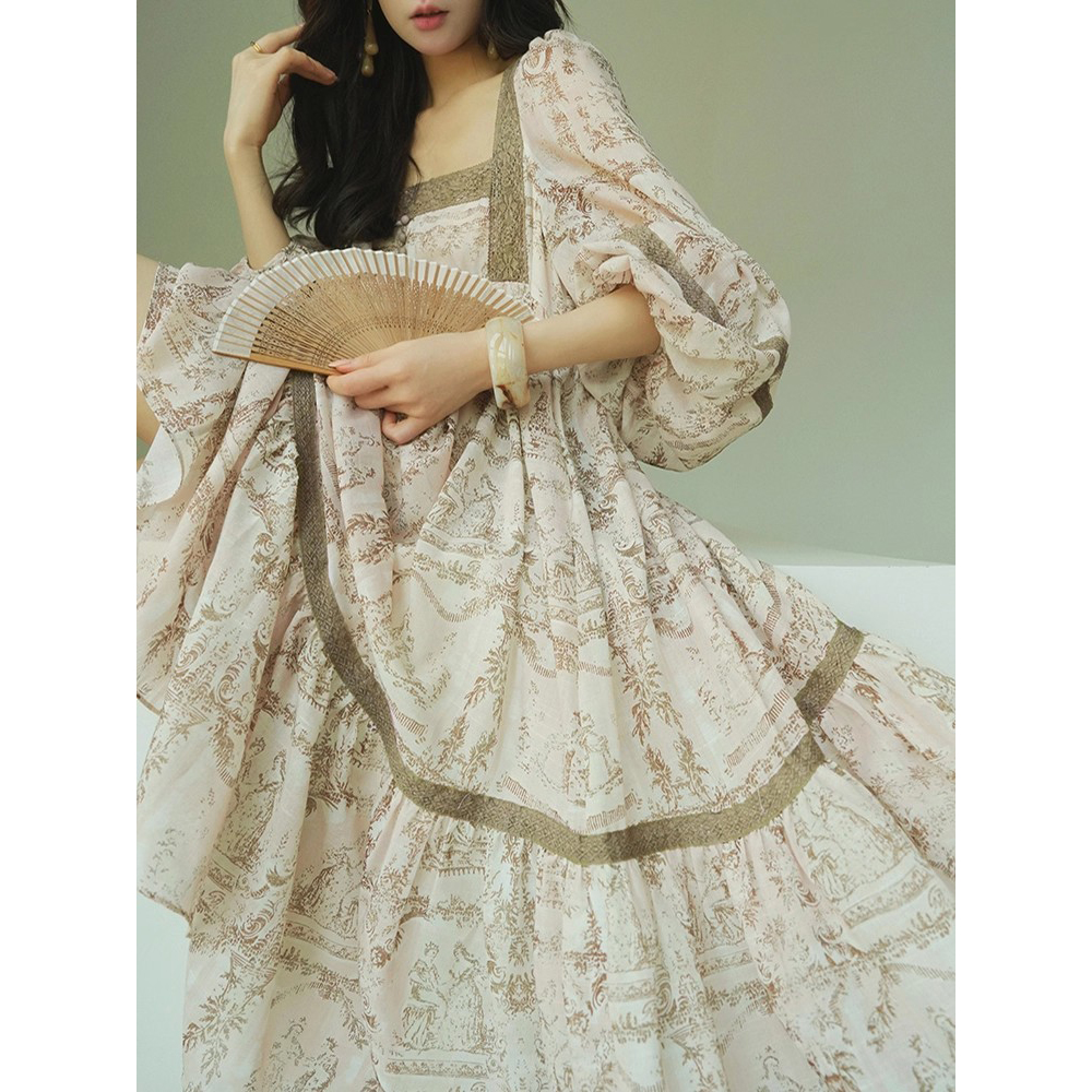 Custom Bohemian Print Beach Resort Dress (2)