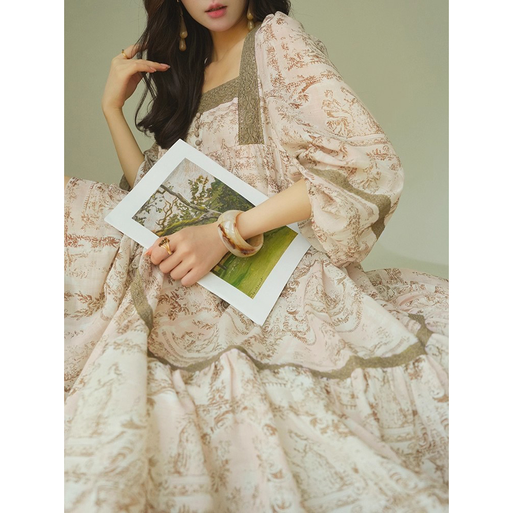 Custom Bohemian Print Beach Resort Dress (3)