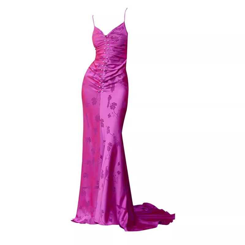 Custom Bridal Cami Trailing Evening Gowns Manufacturer (2)