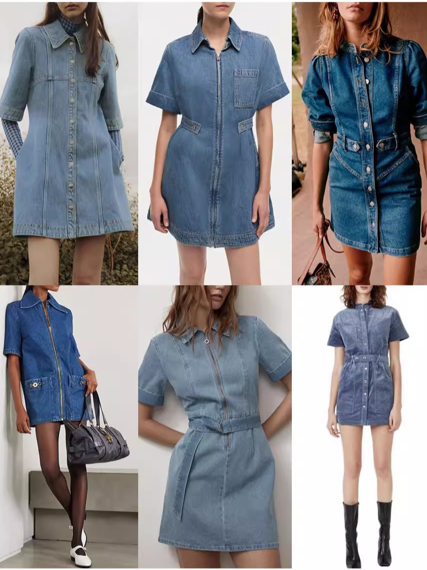 Custom Denim Polo Neck Skirt Manufacturer (1)