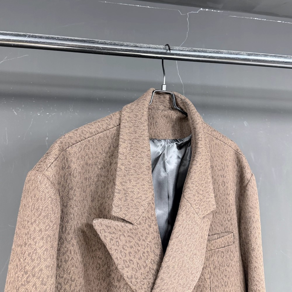 Custom Double-Breasted Brown Leopard Print Blazer (4)