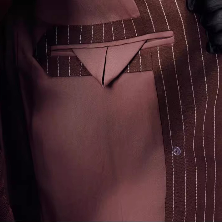 Custom Double-Breasted Striped Linen Blazer  (1)
