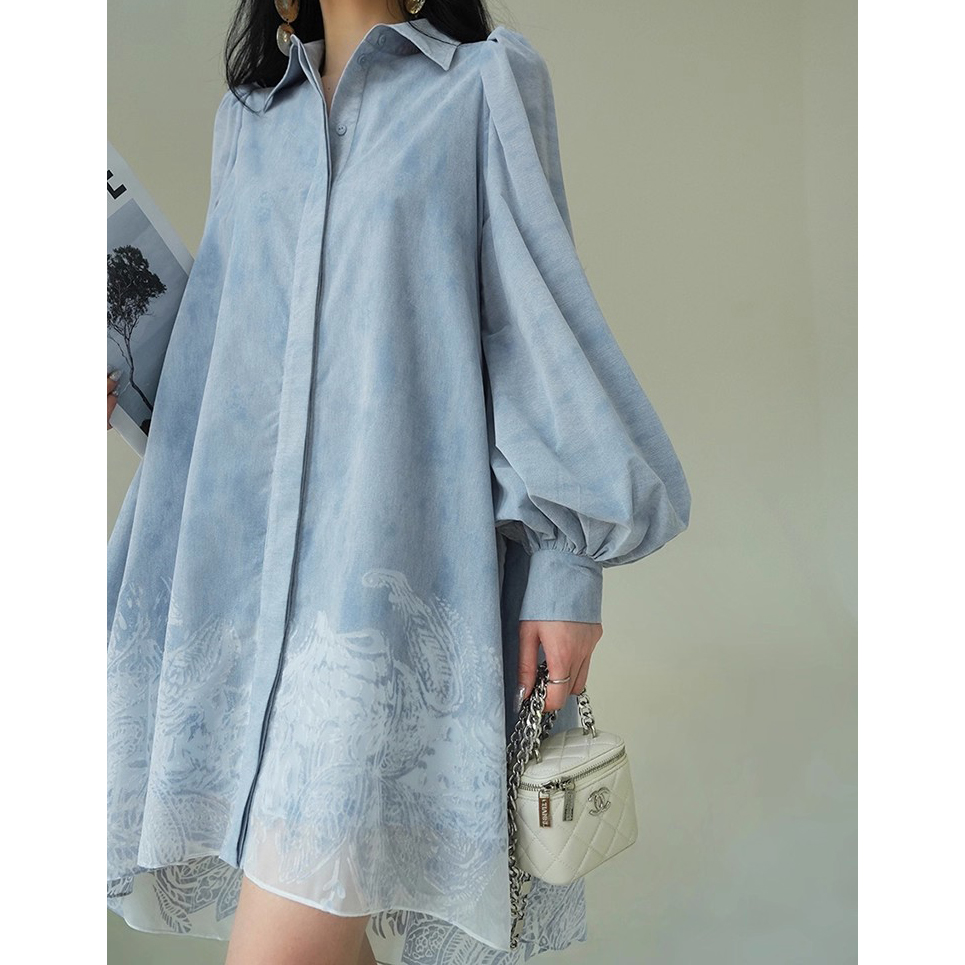 Custom Dyed Print Shirt Dress (3)