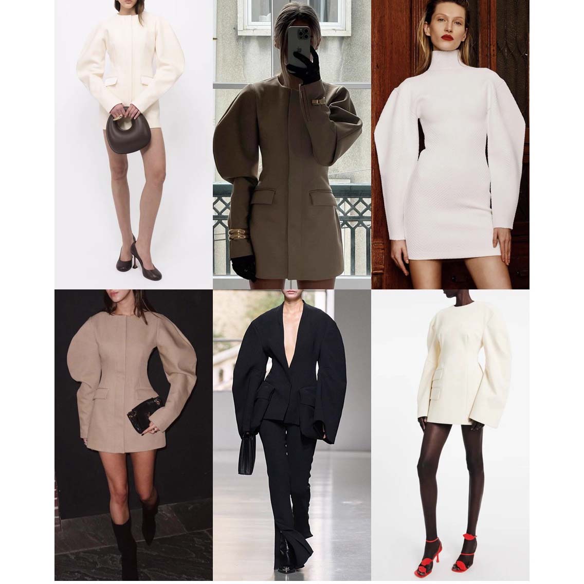 Custom Elegant Round Neck Patchwork Long Sleeve Skirt (3)