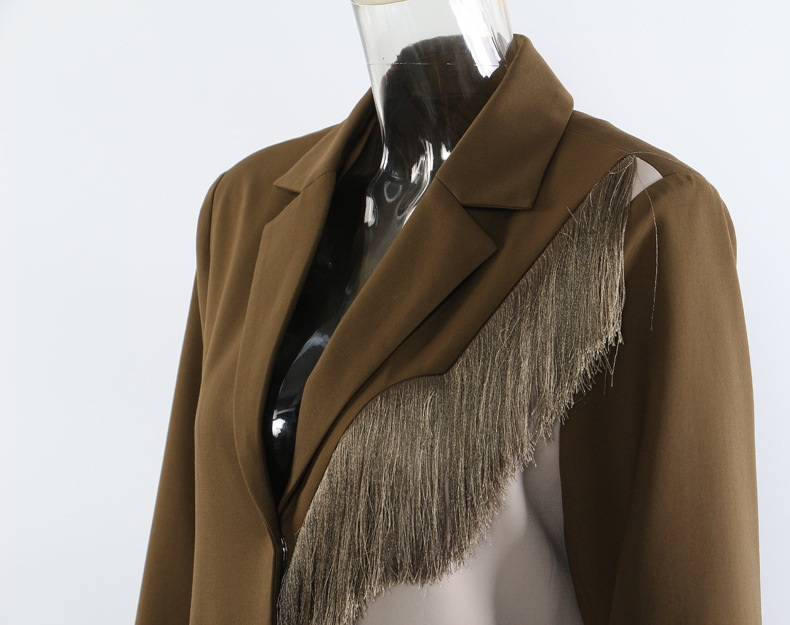 Custom Fringe-Trimmed Patchwork Suit Coat  (2)
