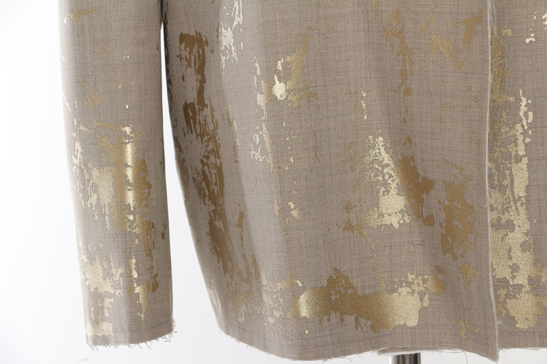 Custom Graffiti Gold-Foil Print Blazer Skirt 2Piece Set (1)