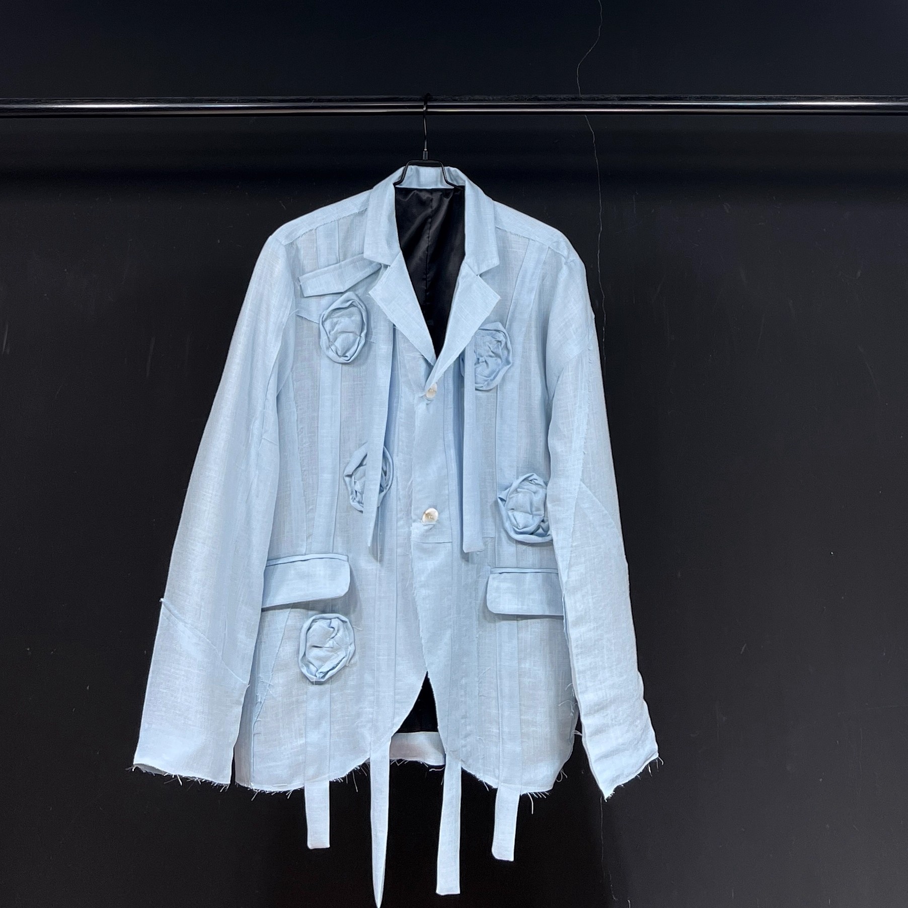 Custom Hand-Embroidered Linen Blazer (7)