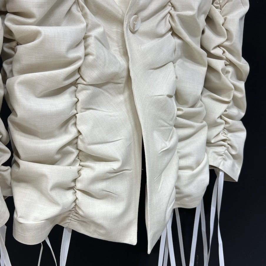 Custom Hand-Pleated Asymmetric Blazer (2)