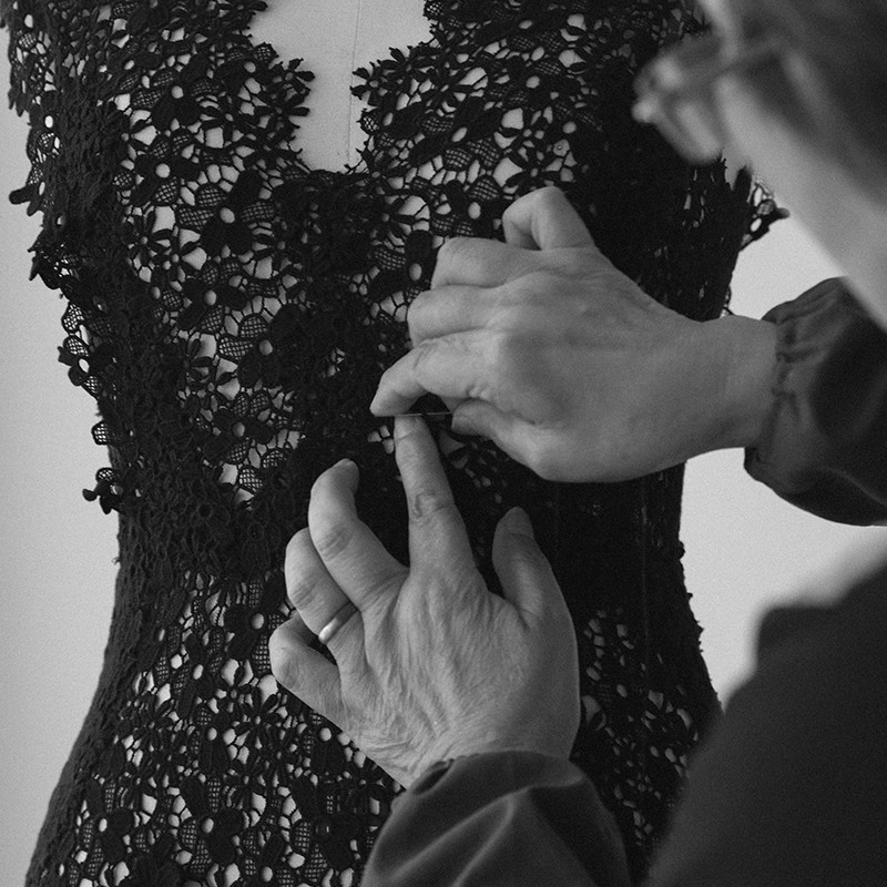 Custom Hand-Stitched Lace Wedding Gown (11)