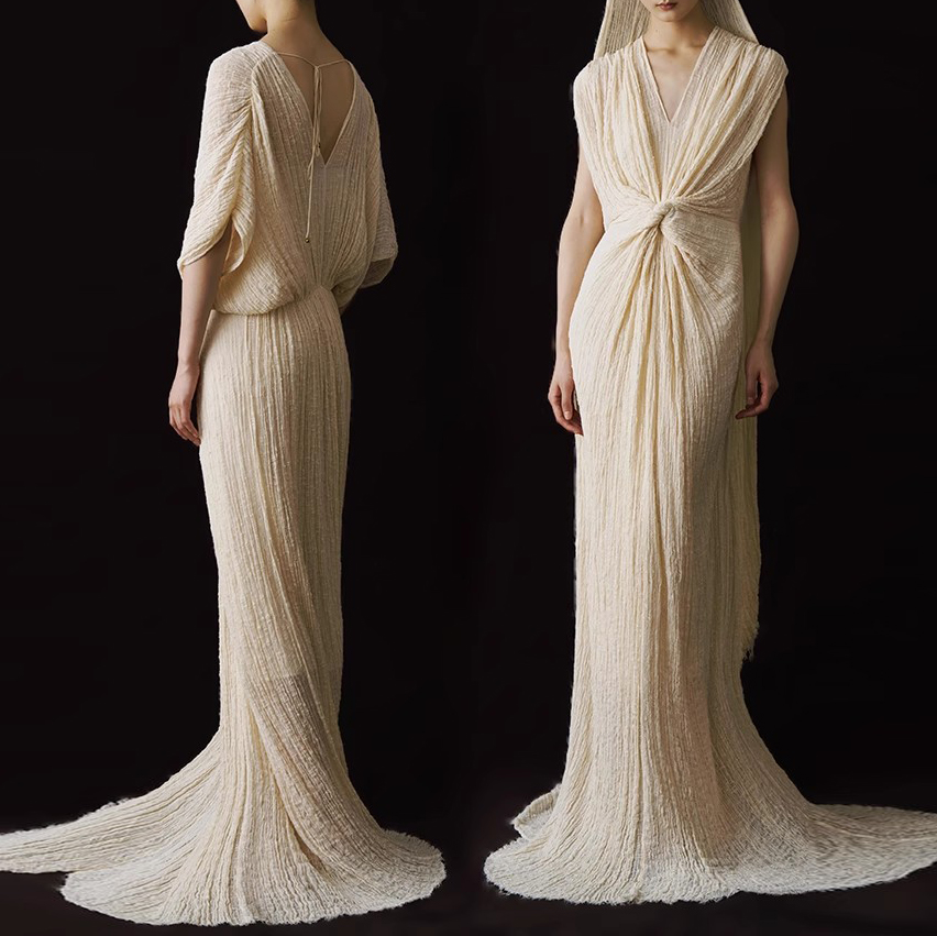 Custom Hemp Elegant Robe Dress Manufacturer (5)