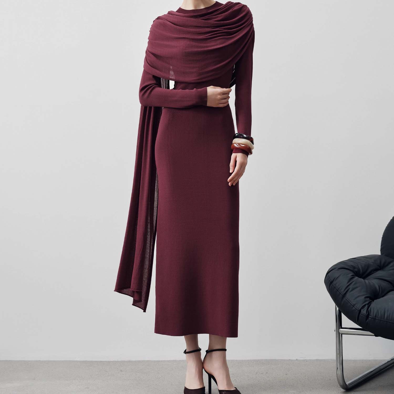 Custom Knit Pleated Dress for Women (5)