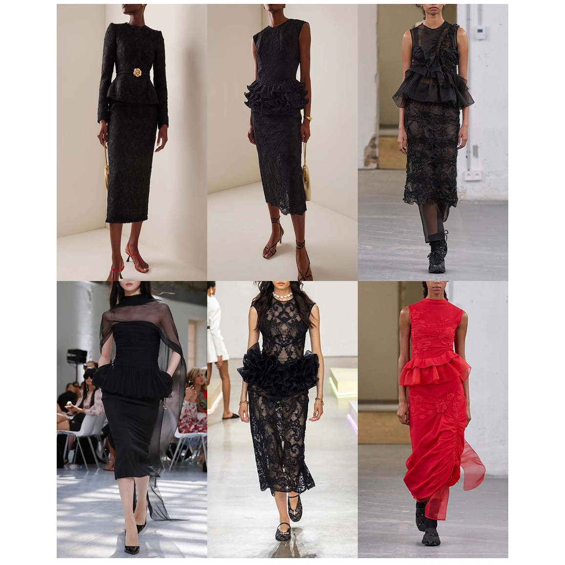 Custom Lace Sleeve Black Long Dress (2)