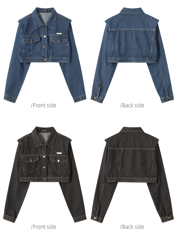 Custom Logo Cotton Denim Casual Jacket (10)