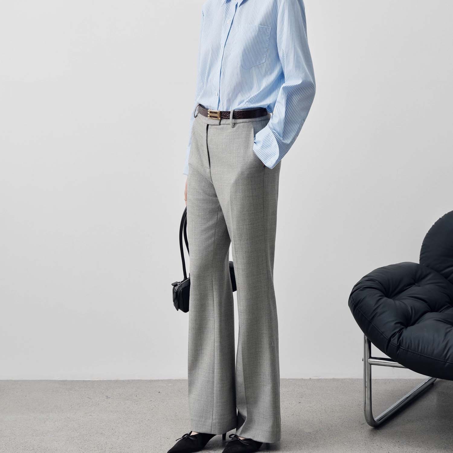 Custom-Made Tapered Wool Trousers for Suit (2)