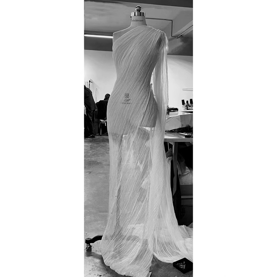 Custom Mulberry Silk White Long Dresses Women Manufacture (6)
