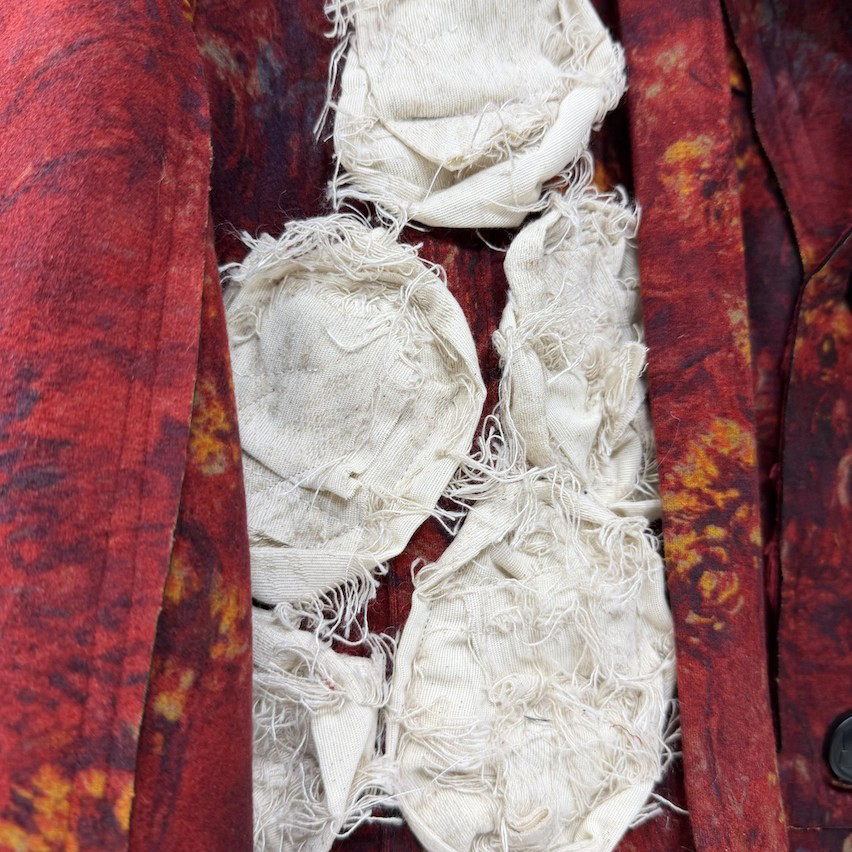 Custom Patchwork Embroidered Red Blazer Jacket (6)