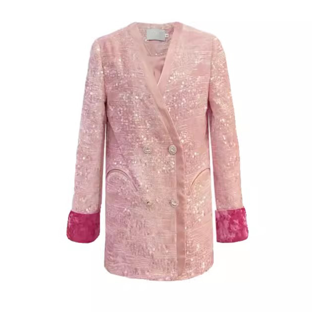 Custom Pink Embroidered Sequin Suit Factory (2)
