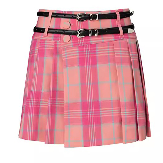 Custom Plaid Pleated A-line Skirt Women Manufacture (1)