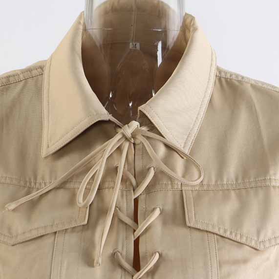 Custom Pocket Short-Sleeve Shirt Dress Factory (1)