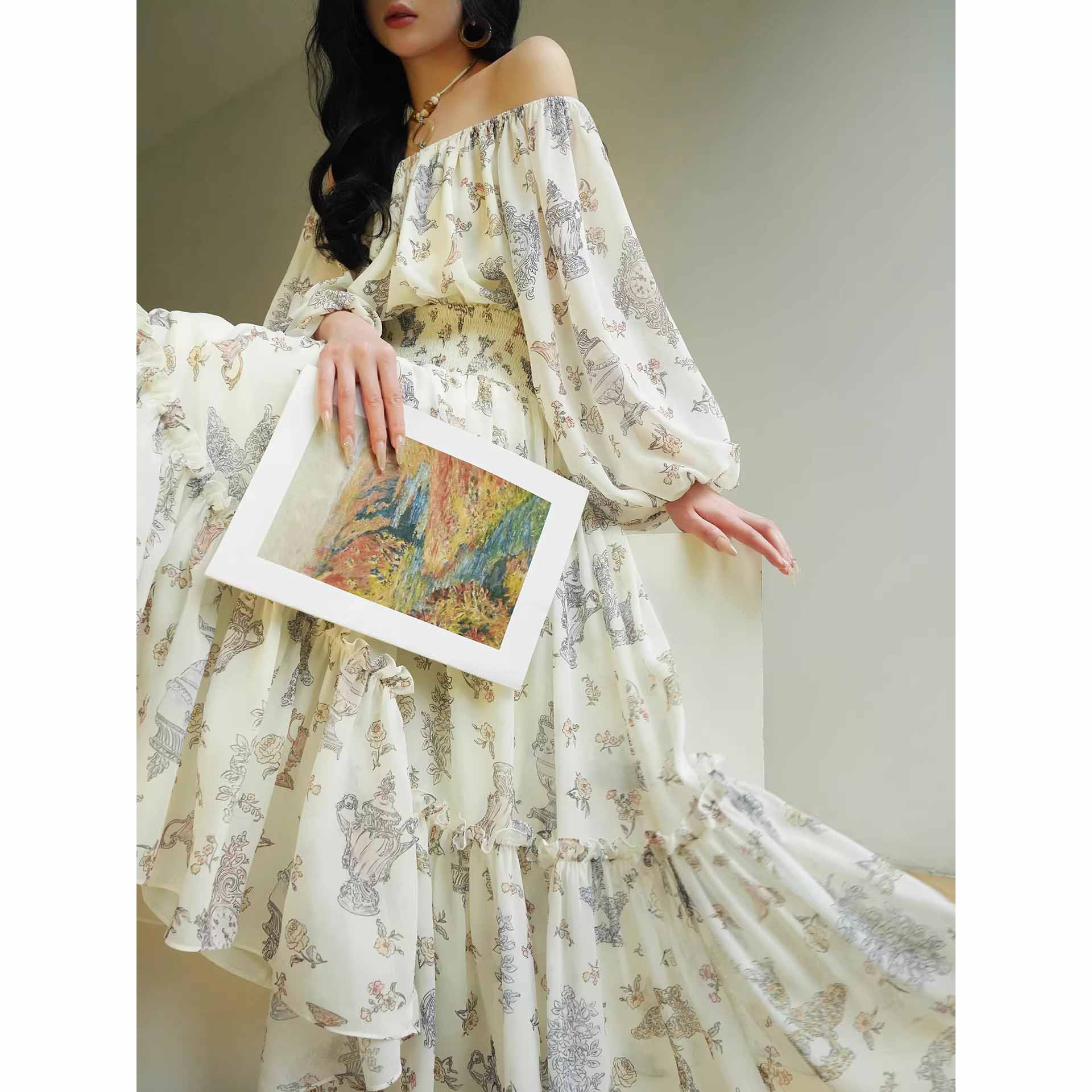 Custom Printed Beach Resort Maxi Dress (2)