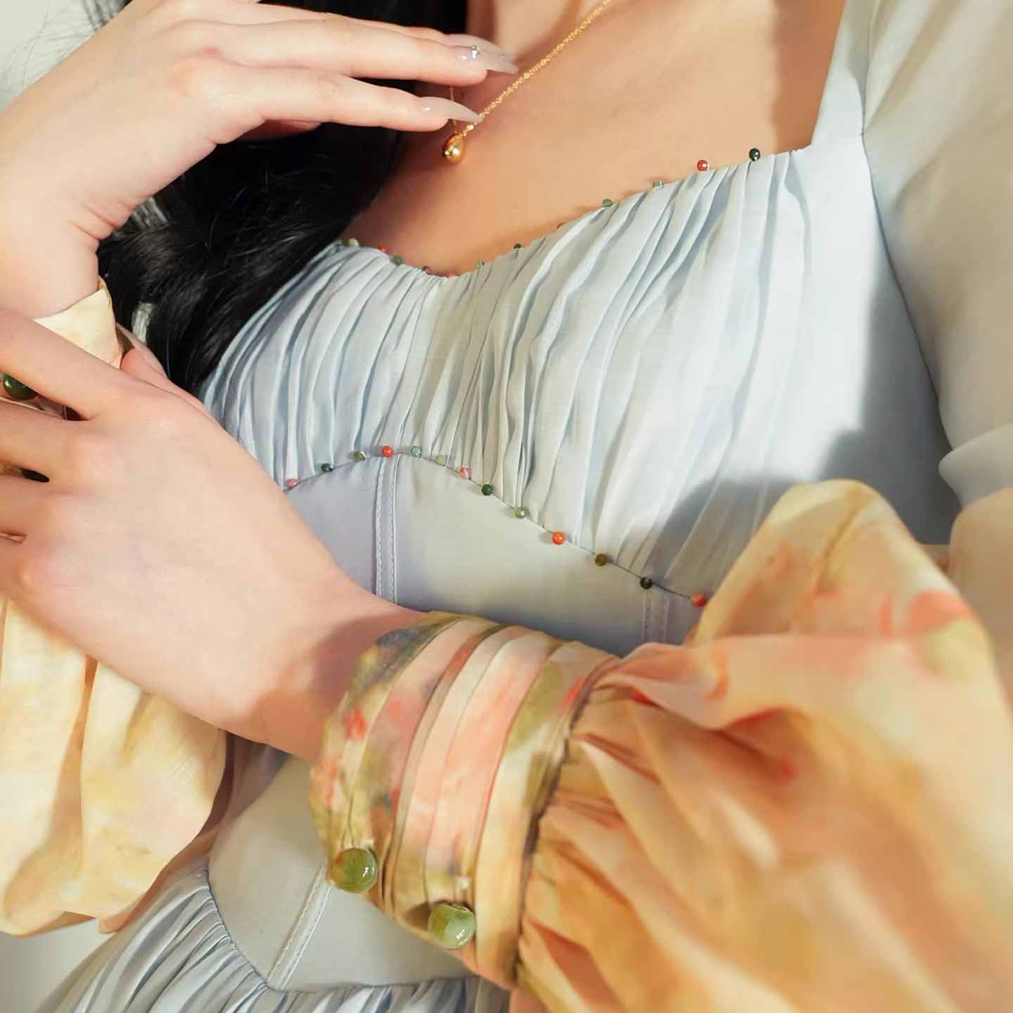 Custom Printed Beaded Resort Dress (4)