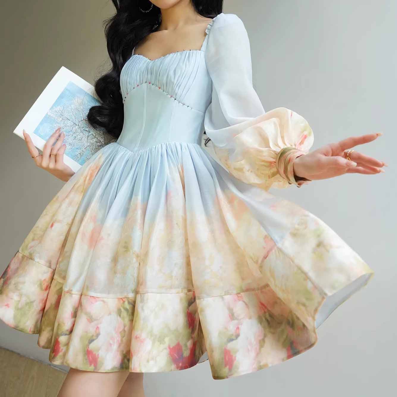 Custom Printed Beaded Resort Dress (5)